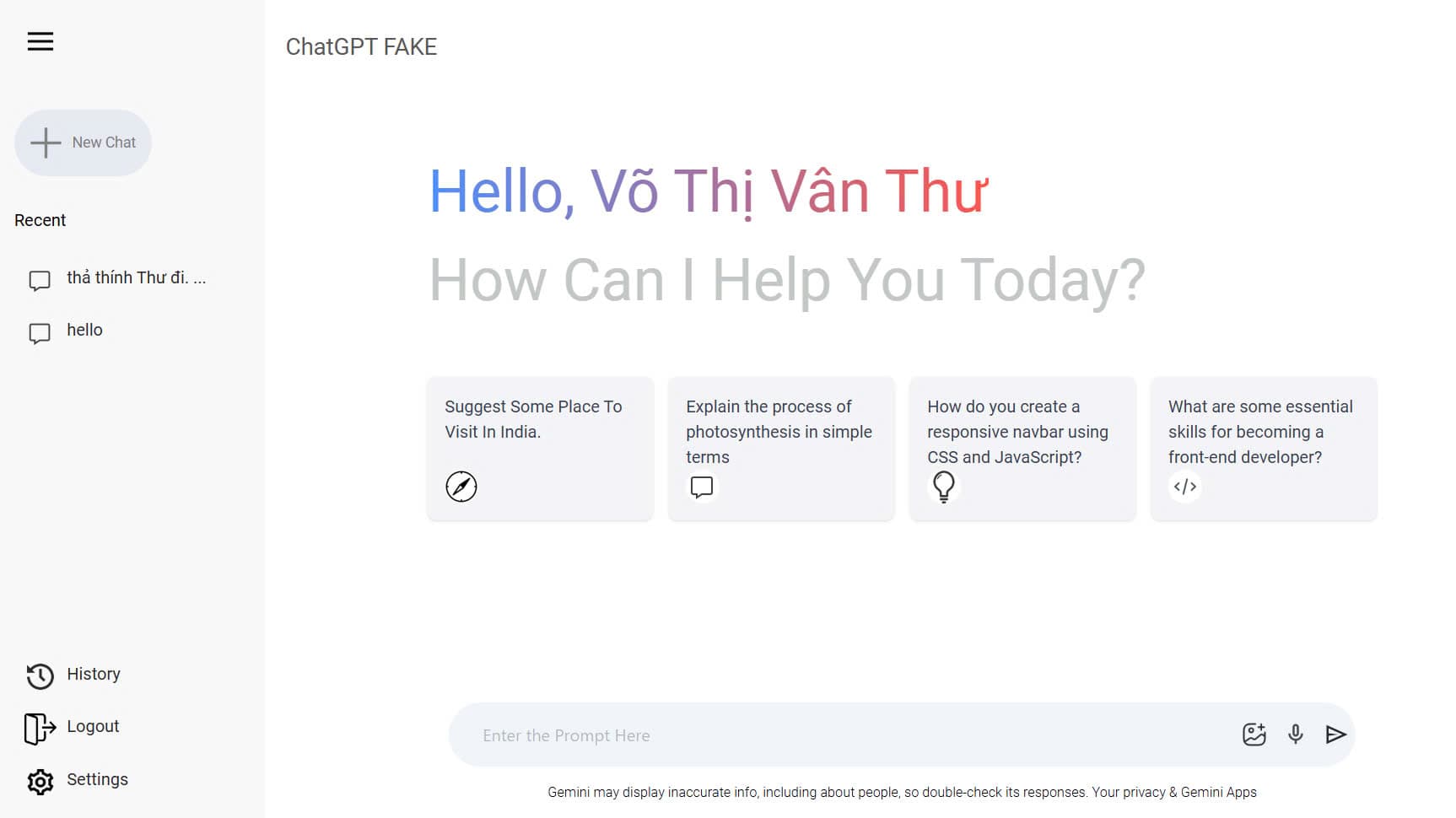 ChatGPT website project